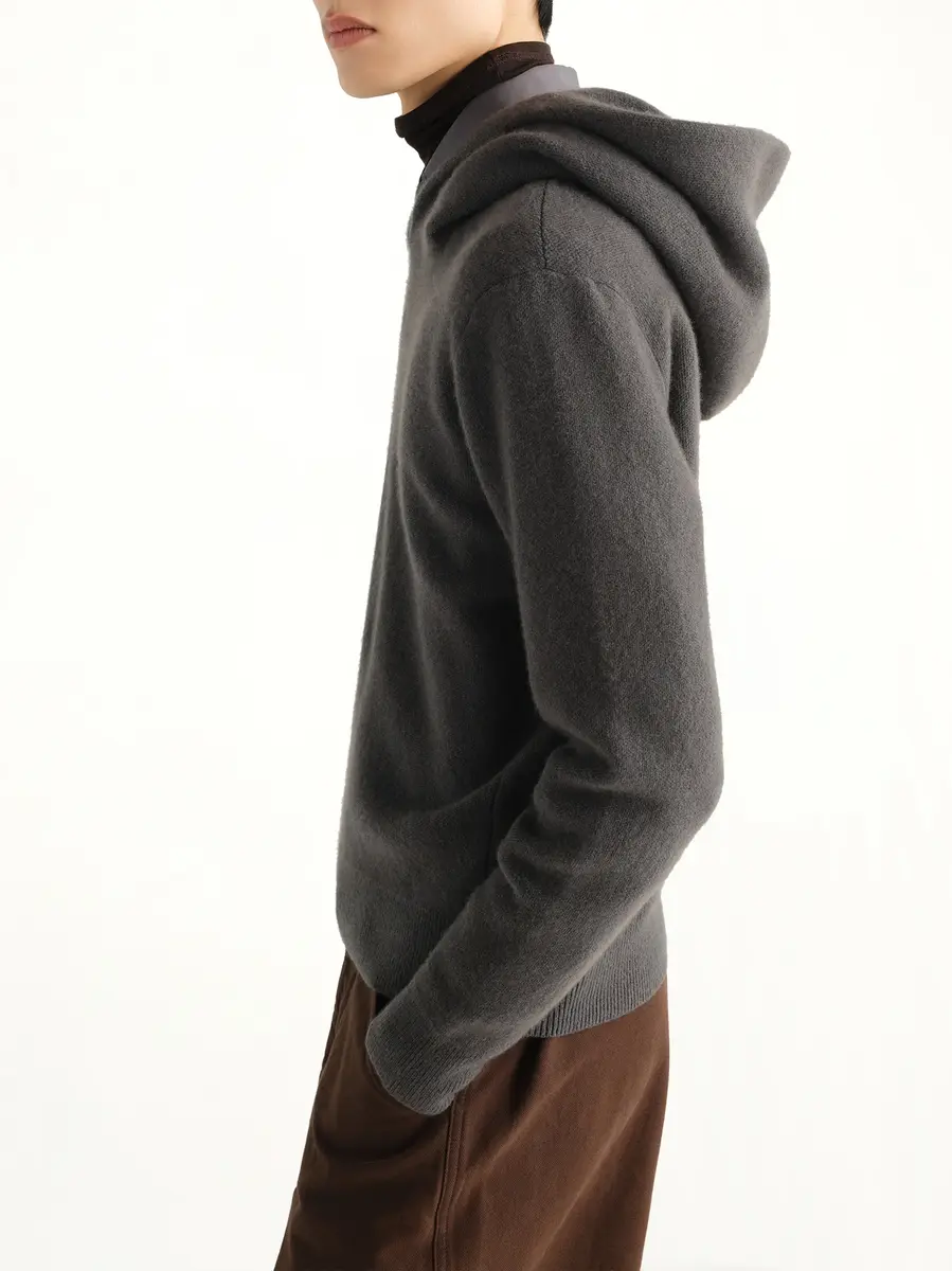 Lemaire Hooded Sweater in Stone | Thumbnail 3 Lemaire Hooded Sweater in Stone | Thumbnail 3