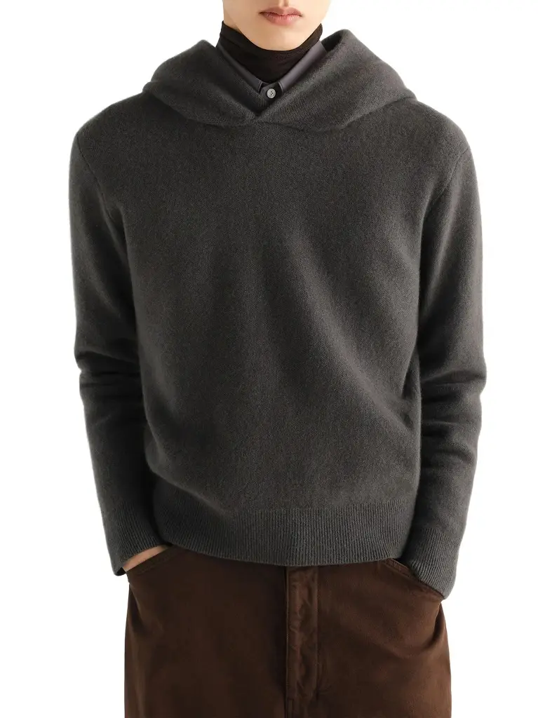 Lemaire Hooded Sweater in Stone