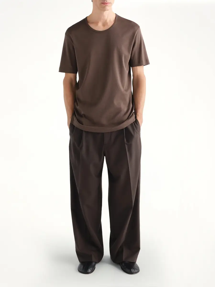 Lemaire U-neck T-shirt in Carob | Thumbnail 3 Lemaire U-neck T-shirt in Carob | Thumbnail 3