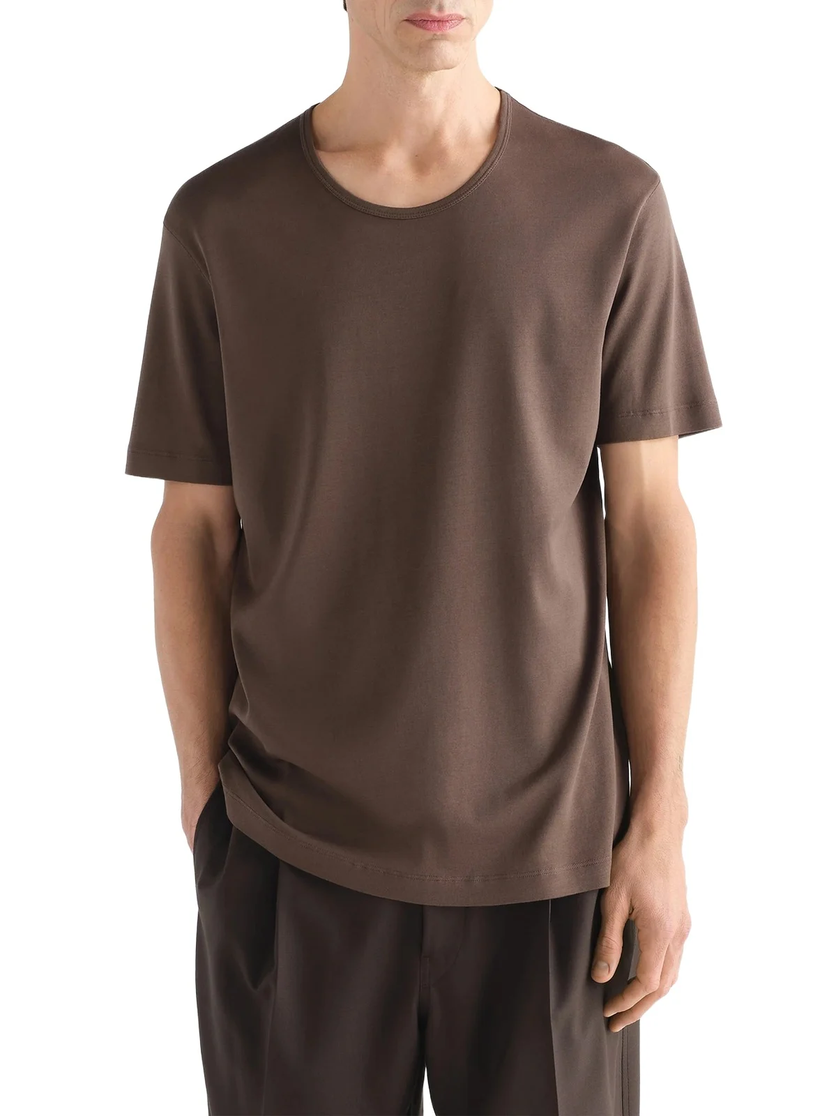 Lemaire U-neck T-shirt in Carob