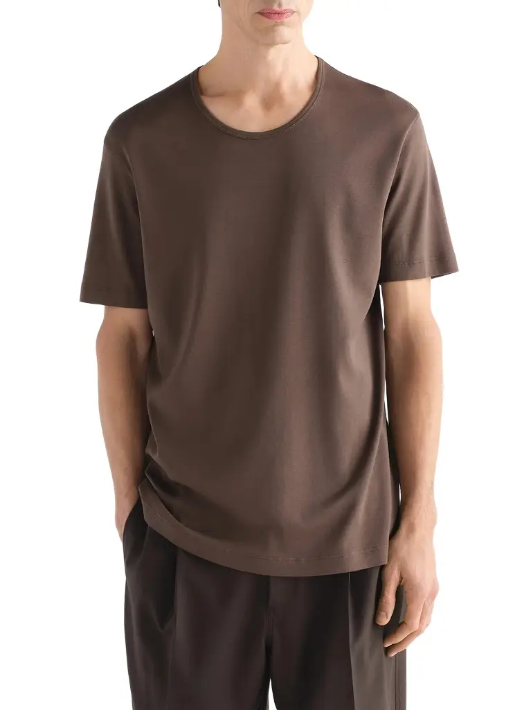 Lemaire U-neck T-shirt in Carob