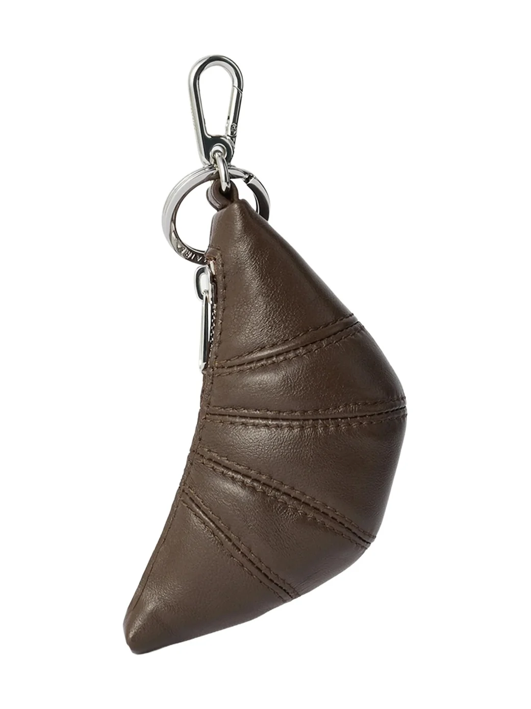 Lemaire Soft Nappa Mini Croissant Keyring in Otter