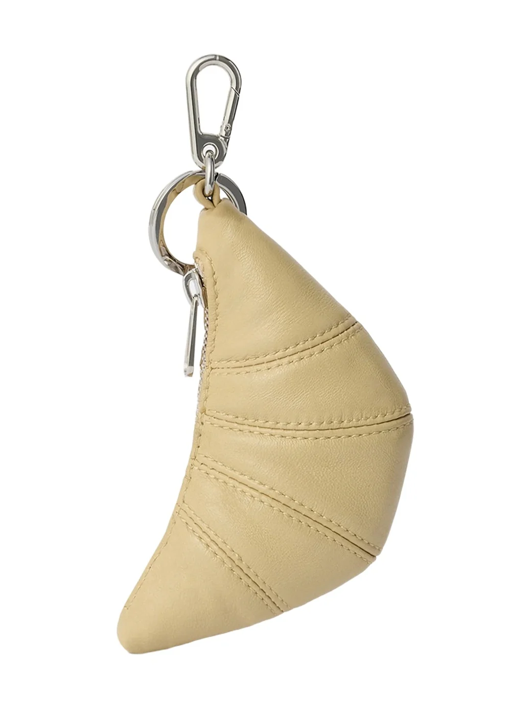 Lemaire Soft Nappa Mini Croissant Keyring in Sesame