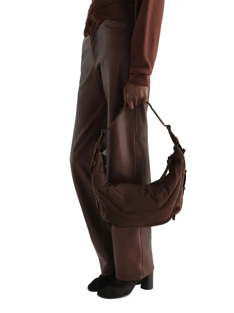 Lemaire Soft Game Small Bag in Chocolate Truffle
