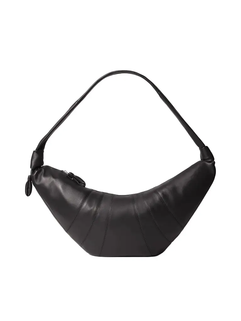 Lemaire Croissant Large Soft Nappa Leather Bag in Dark Chocolate