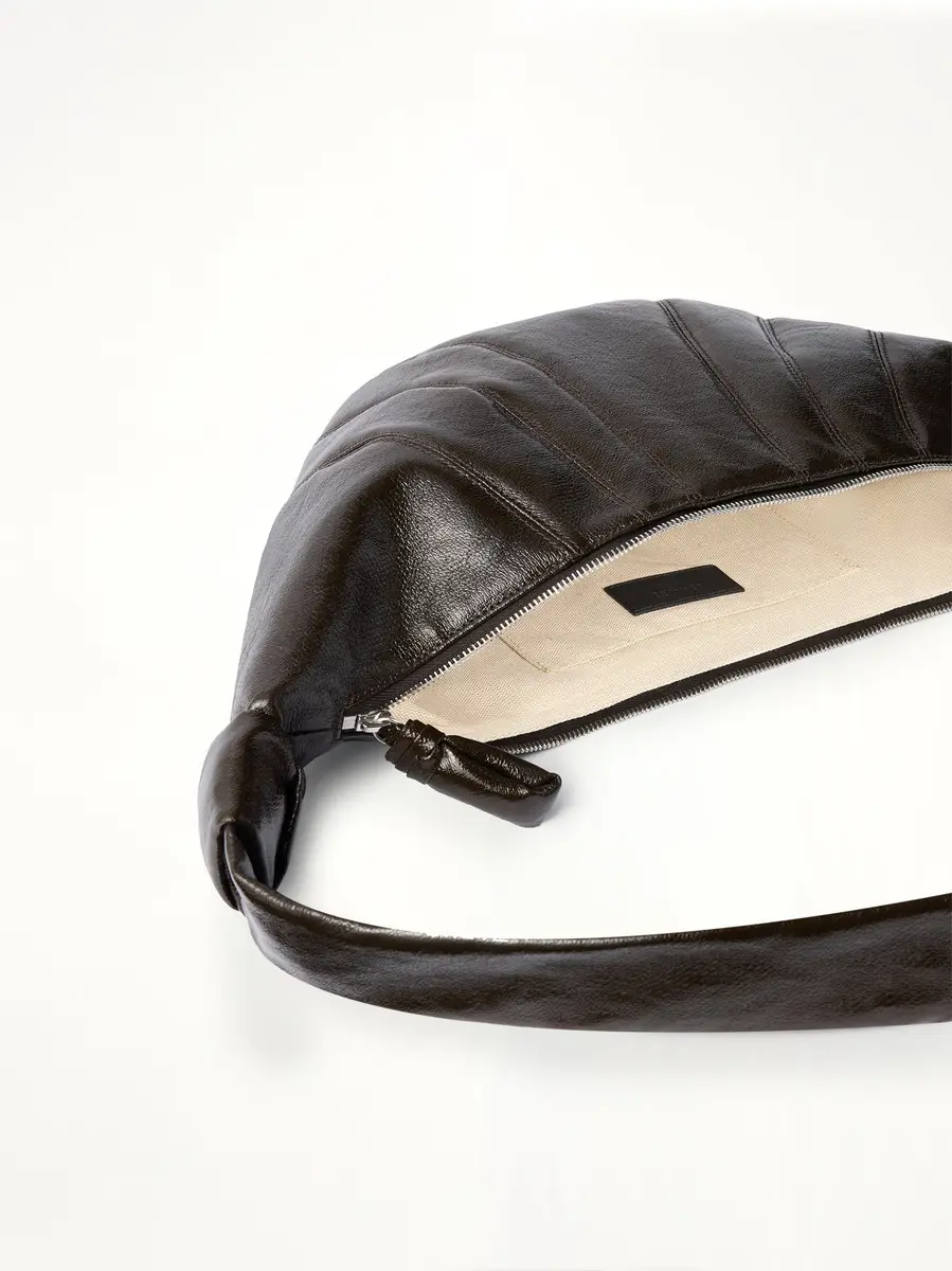Lemaire Croissant Medium Coated Cotton Bag in Obsidian Green | Thumbnail 5 Lemaire Croissant Medium Coated Cotton Bag in Obsidian Green | Thumbnail 5
