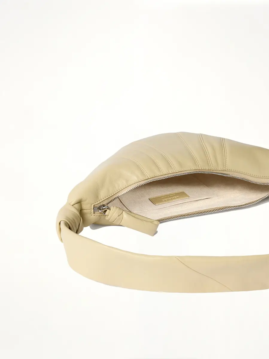 Lemaire Croissant Small Soft Nappa Leather Bag in Sesame | Thumbnail 3 Lemaire Croissant Small Soft Nappa Leather Bag in Sesame | Thumbnail 3