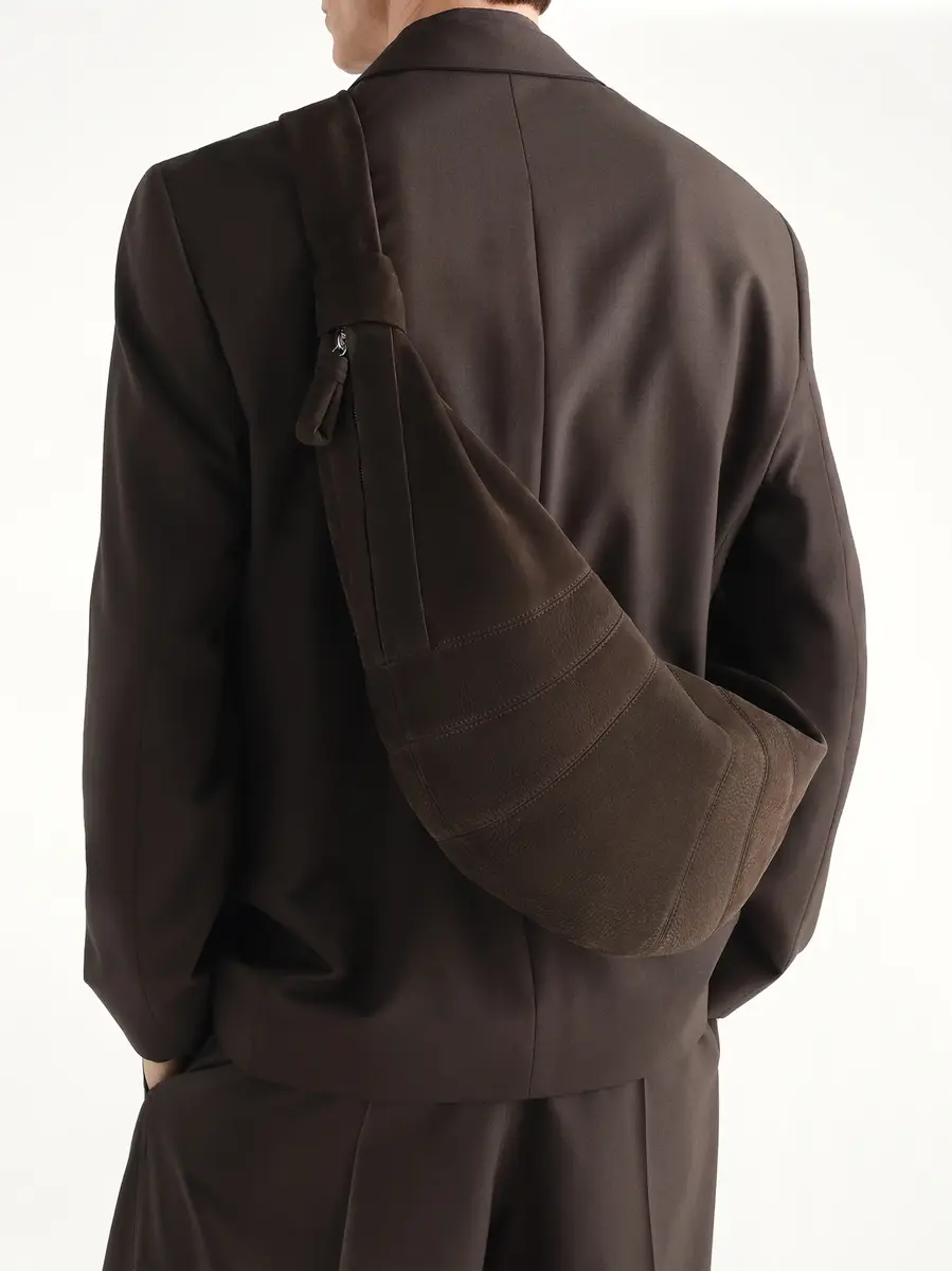 Lemaire Croissant Large Alpaca Nubuck Bag in Ebony Brown | Thumbnail 4 Lemaire Croissant Large Alpaca Nubuck Bag in Ebony Brown | Thumbnail 4