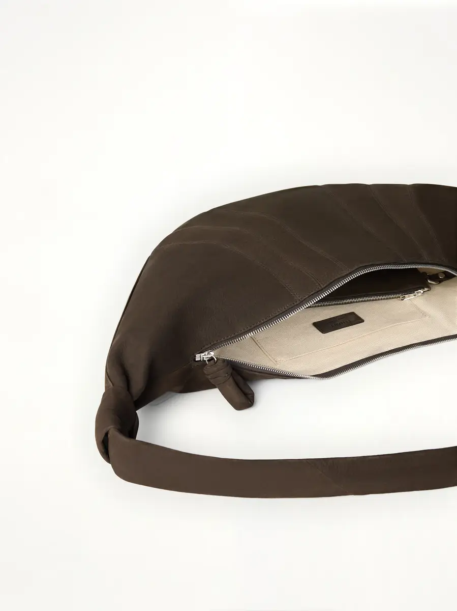 Lemaire Croissant Large Alpaca Nubuck Bag in Ebony Brown | Thumbnail 5 Lemaire Croissant Large Alpaca Nubuck Bag in Ebony Brown | Thumbnail 5