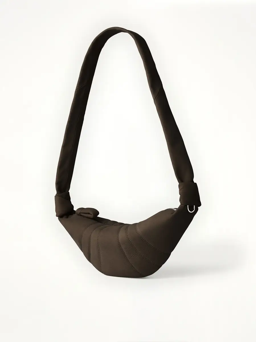 Lemaire Croissant Small Alpaca Nubuck Bag in Ebony Brown | Thumbnail 2 Lemaire Croissant Small Alpaca Nubuck Bag in Ebony Brown | Thumbnail 2