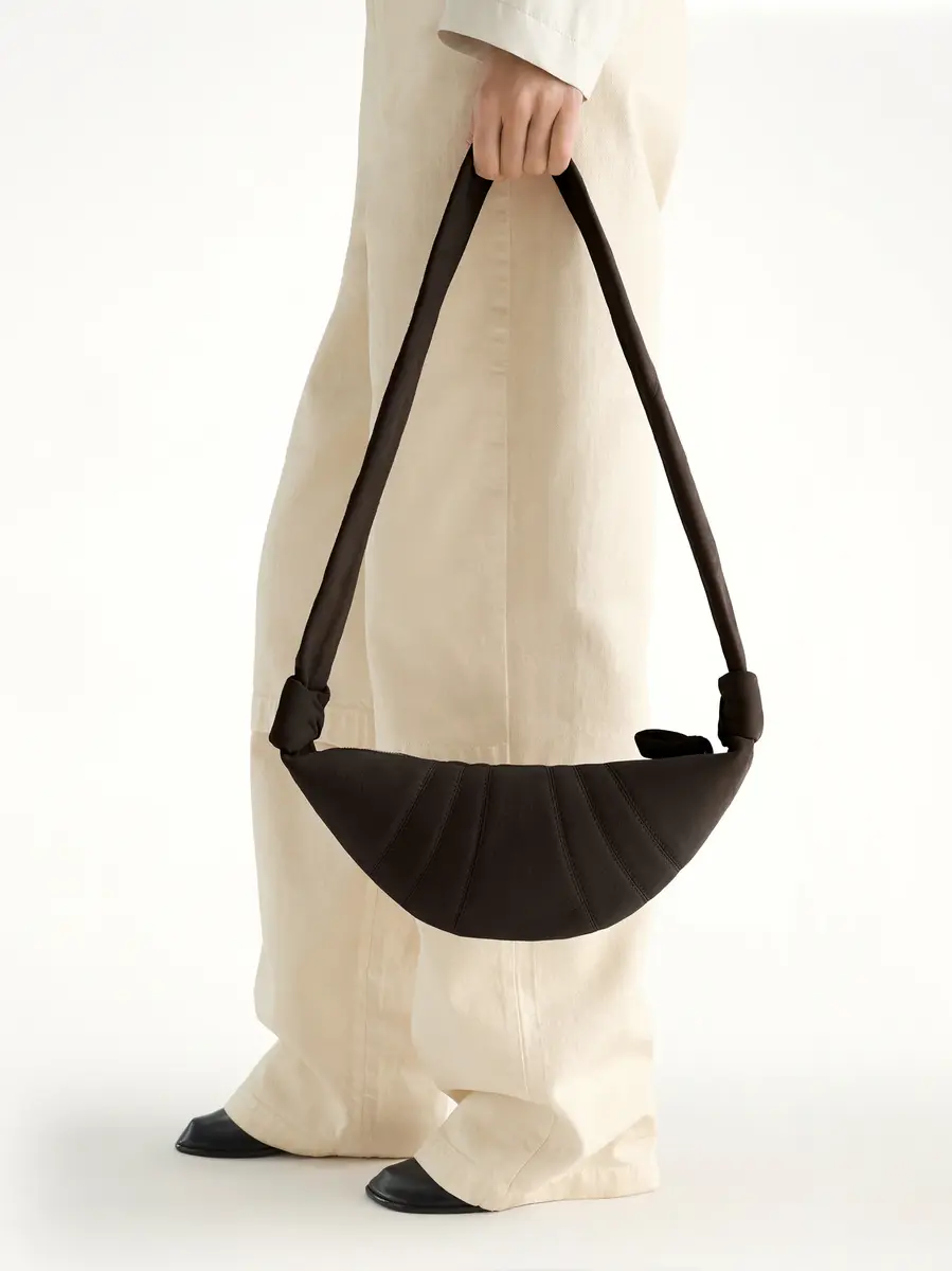 Lemaire Croissant Small Alpaca Nubuck Bag in Ebony Brown | Thumbnail 3 Lemaire Croissant Small Alpaca Nubuck Bag in Ebony Brown | Thumbnail 3