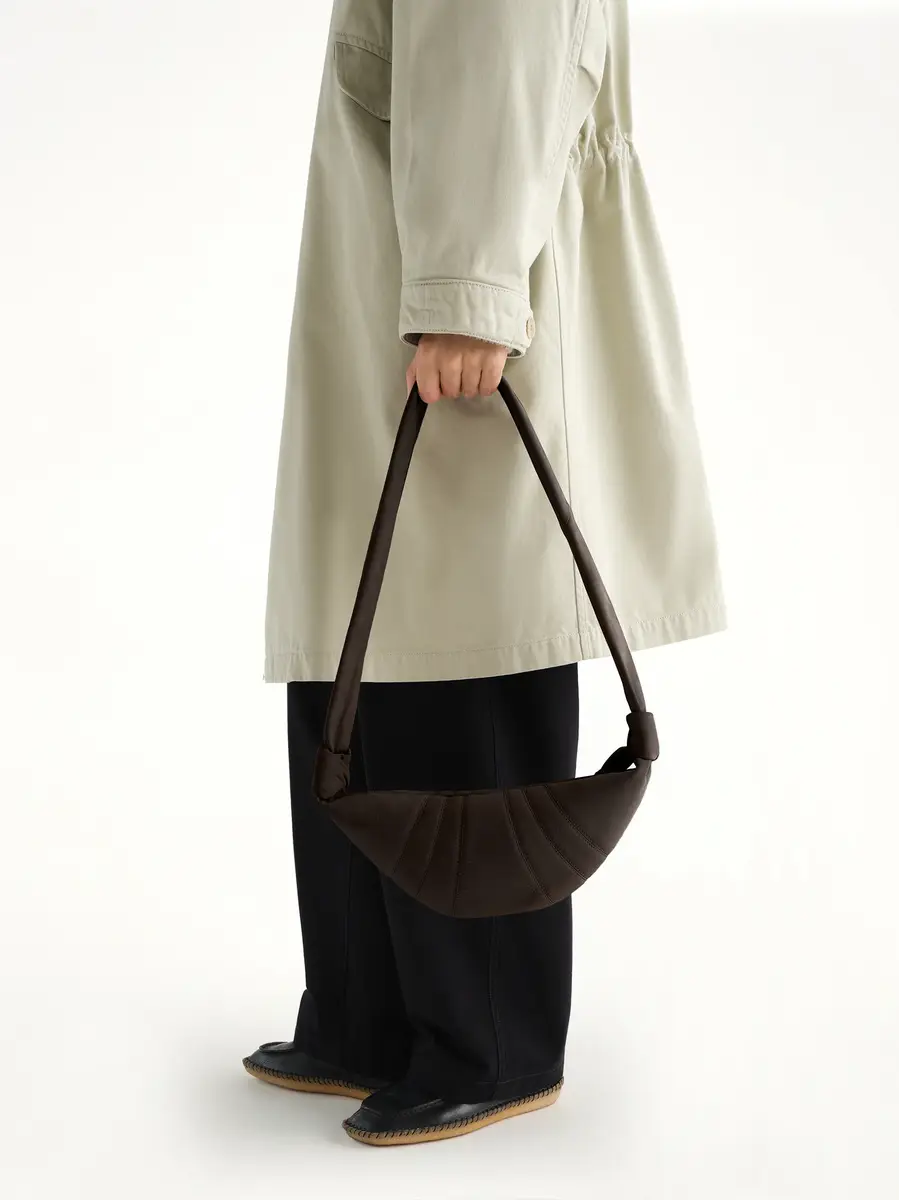 Lemaire Croissant Small Alpaca Nubuck Bag in Ebony Brown | Thumbnail 4 Lemaire Croissant Small Alpaca Nubuck Bag in Ebony Brown | Thumbnail 4