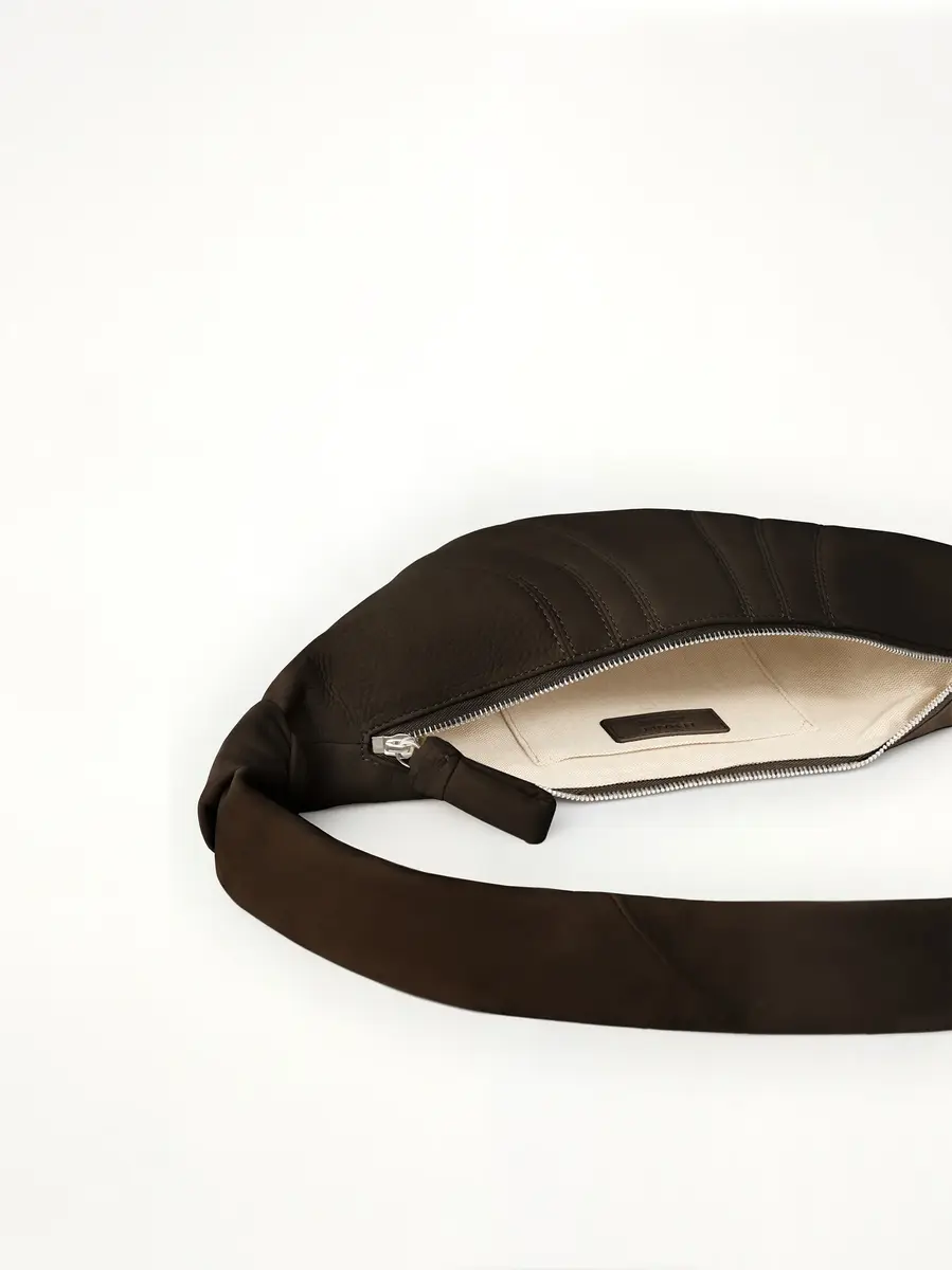 Lemaire Croissant Small Alpaca Nubuck Bag in Ebony Brown | Thumbnail 5 Lemaire Croissant Small Alpaca Nubuck Bag in Ebony Brown | Thumbnail 5