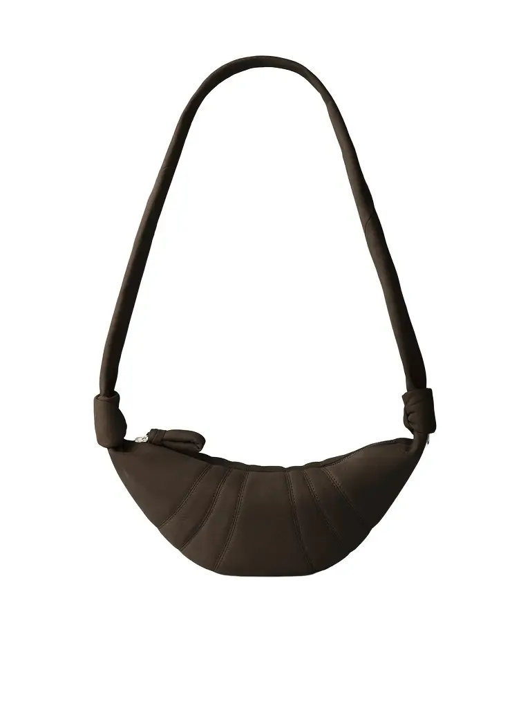 Croissant Small Alpaca Nubuck Bag in Ebony Brown Croissant Small Alpaca Nubuck Bag in Ebony Brown
