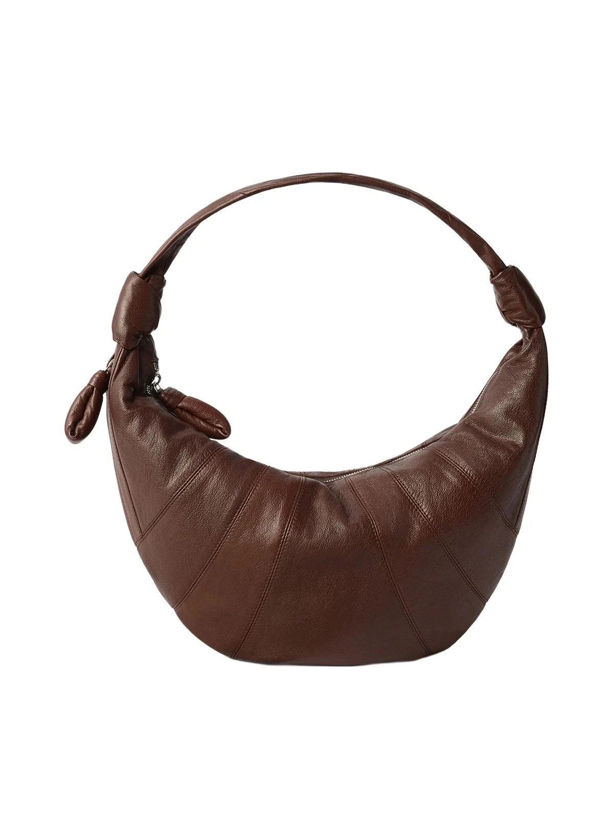 Lemaire Fortune Croissant Goatskin Bag in Roasted Pecan