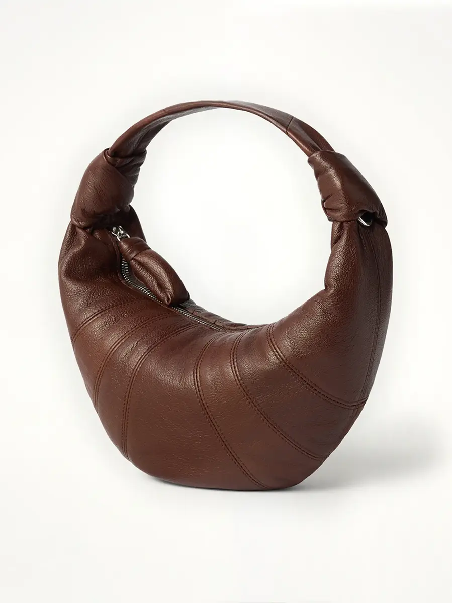 Lemaire Mini Fortune Croissant Goatskin Bag in Roasted Pecan | Thumbnail 2 Lemaire Mini Fortune Croissant Goatskin Bag in Roasted Pecan | Thumbnail 2