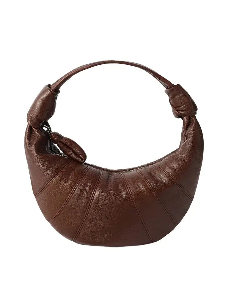 Lemaire Mini Fortune Croissant Goatskin Bag in Roasted Pecan