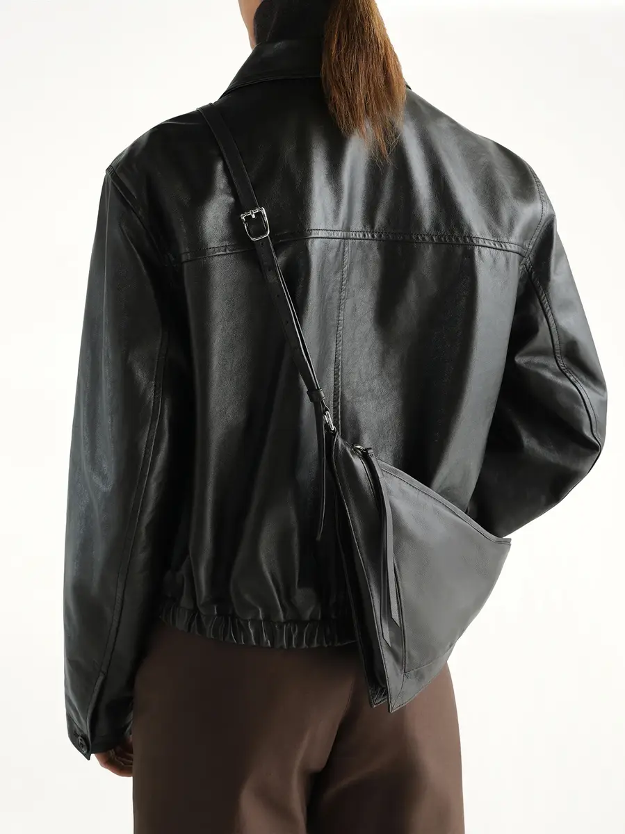 Lemaire Pocket Scarf Shiny Nappa Leather Bag in Dark Chocolate | Thumbnail 3 Lemaire Pocket Scarf Shiny Nappa Leather Bag in Dark Chocolate | Thumbnail 3