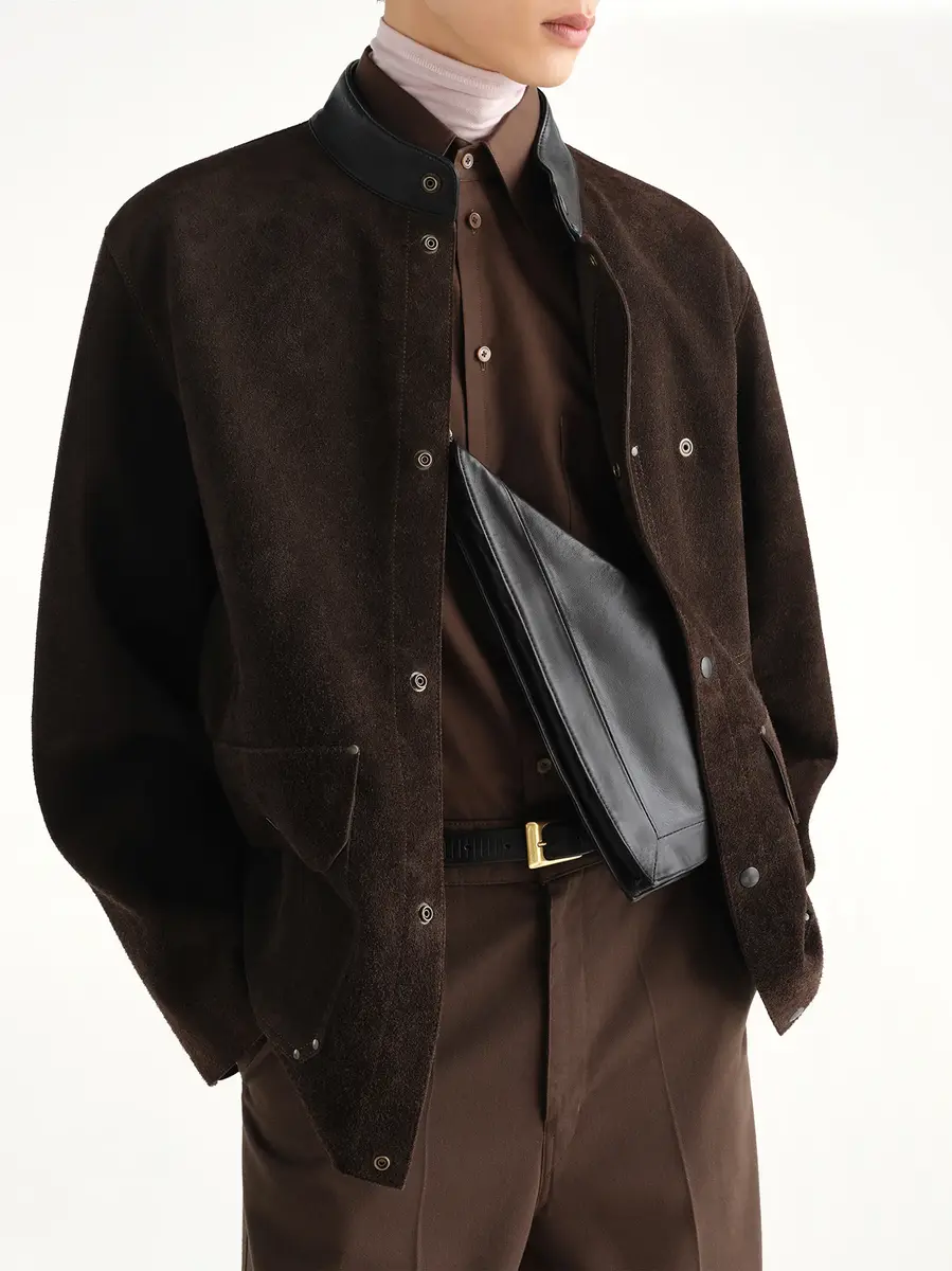 Lemaire Pocket Scarf Shiny Nappa Leather Bag in Dark Chocolate | Thumbnail 4 Lemaire Pocket Scarf Shiny Nappa Leather Bag in Dark Chocolate | Thumbnail 4