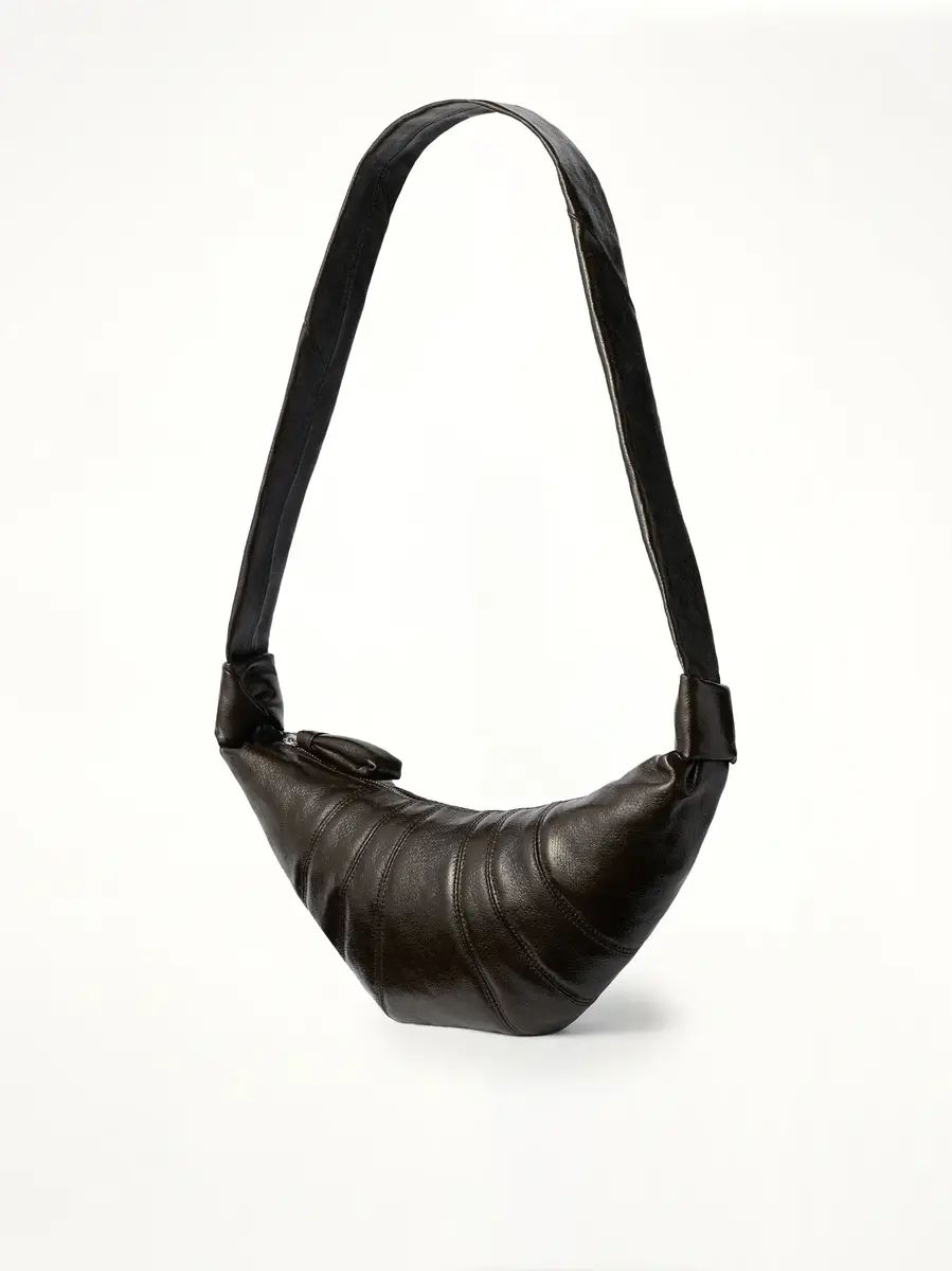 Lemaire Croissant Small Coated Cotton Bag in Obsidian Green | Thumbnail 2 Lemaire Croissant Small Coated Cotton Bag in Obsidian Green | Thumbnail 2