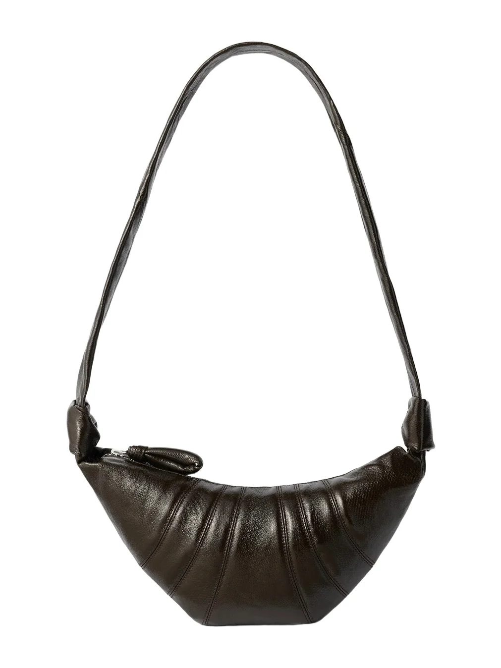 Lemaire Croissant Small Coated Cotton Bag in Obsidian Green