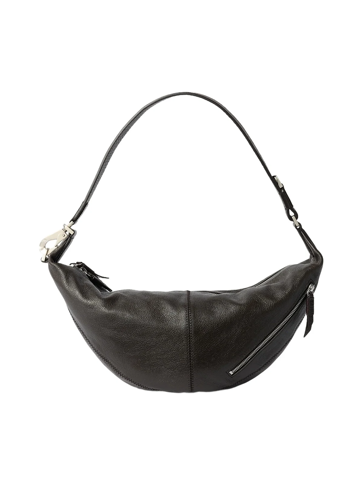 Lemaire Mini Quiver Clip Buffalo Leather Bag in Dark Chocolate