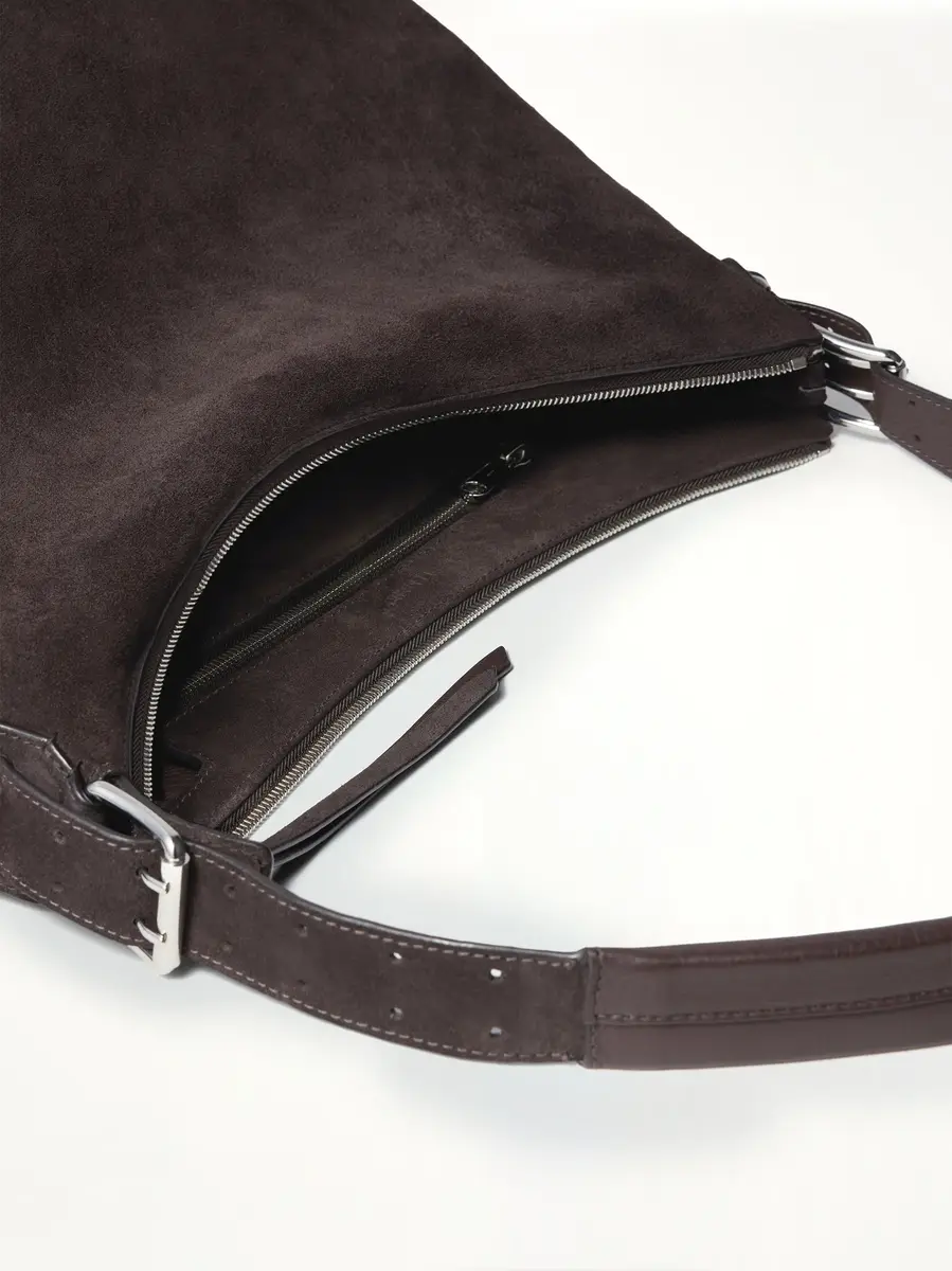 Lemaire Belted Hobo Suede Bag in Ebony Brown | Thumbnail 3 Lemaire Belted Hobo Suede Bag in Ebony Brown | Thumbnail 3