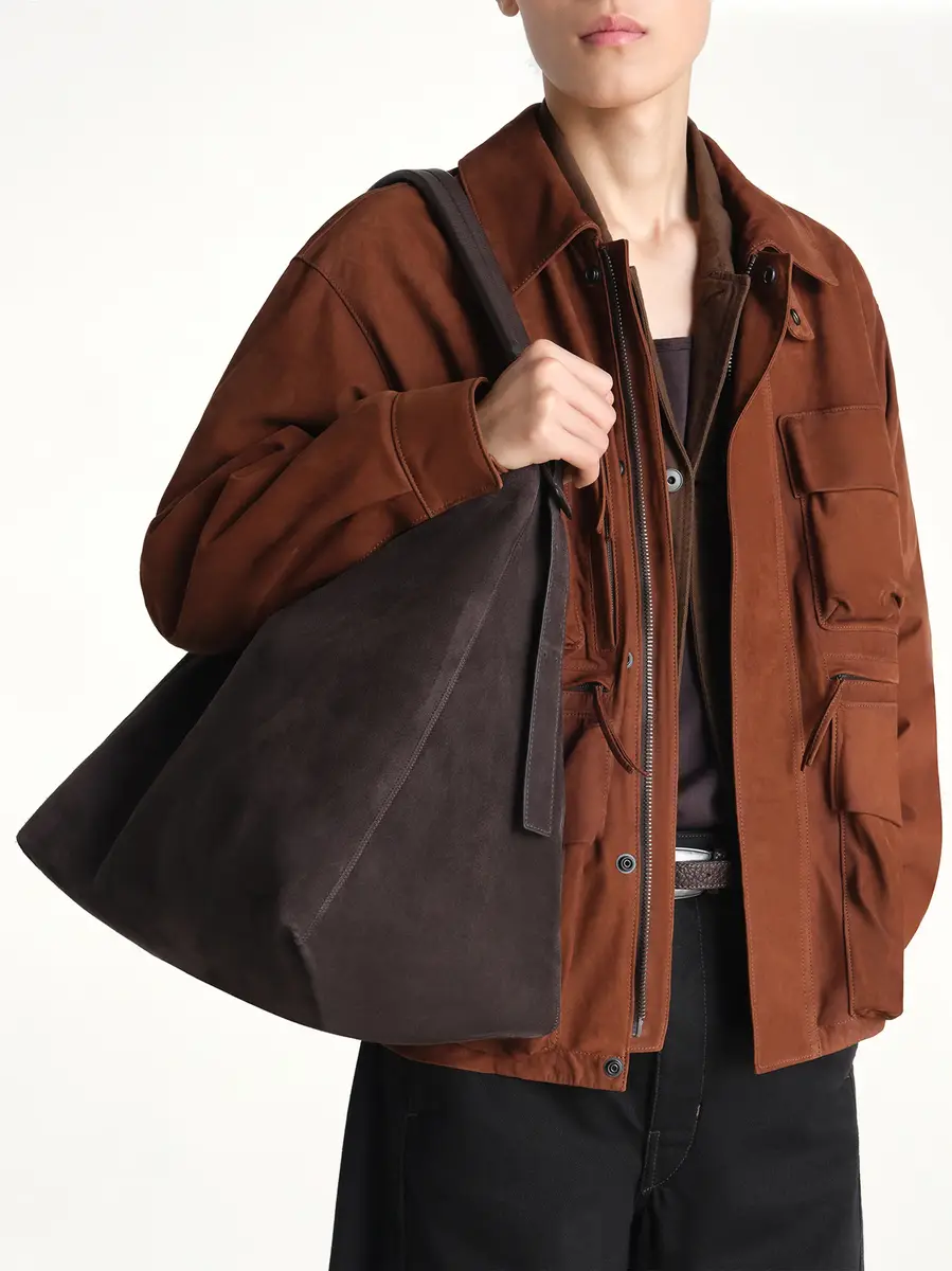 Lemaire Belted Hobo Suede Bag in Ebony Brown | Thumbnail 6 Lemaire Belted Hobo Suede Bag in Ebony Brown | Thumbnail 6