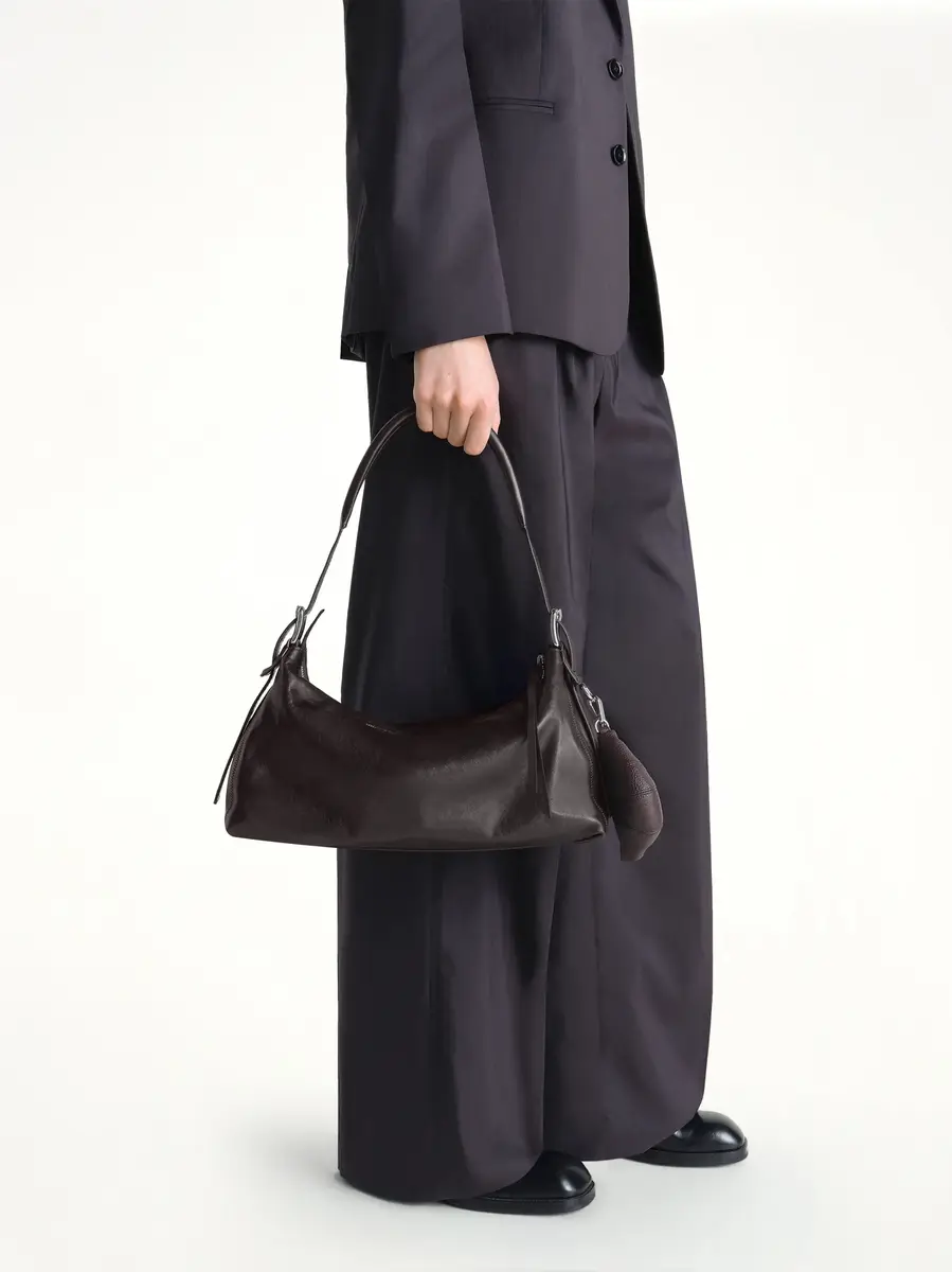 Lemaire Belted Baguette Calfskin Bag in Dark Chocolate | Thumbnail 3 Lemaire Belted Baguette Calfskin Bag in Dark Chocolate | Thumbnail 3