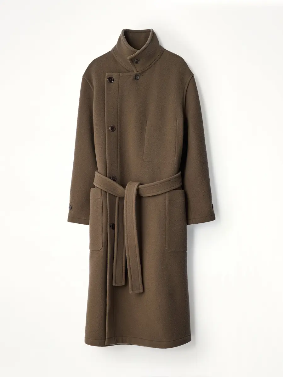 Lemaire Wrap Coat in Thyme | Thumbnail 2 Lemaire Wrap Coat in Thyme | Thumbnail 2