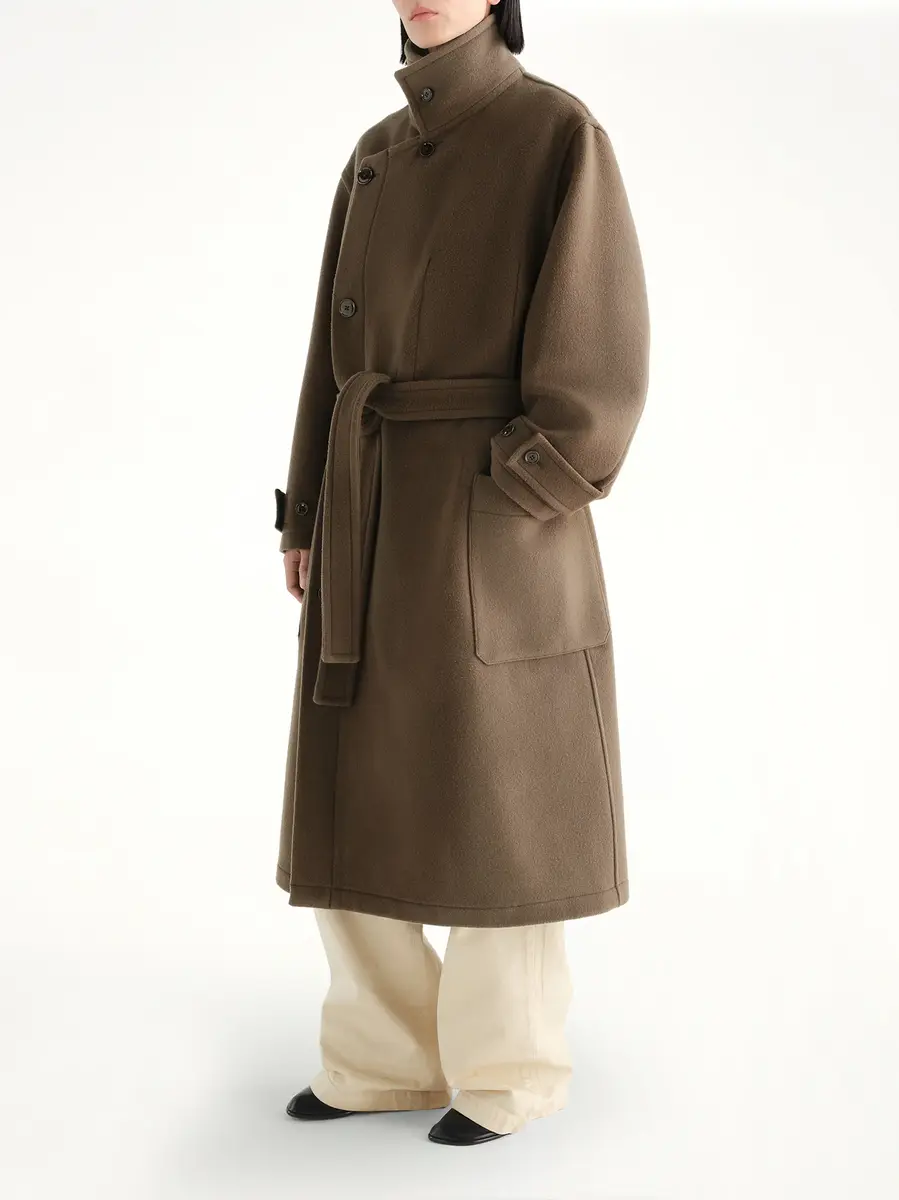 Lemaire Wrap Coat in Thyme | Thumbnail 3 Lemaire Wrap Coat in Thyme | Thumbnail 3