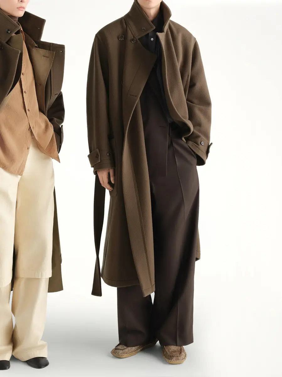 Lemaire Wrap Coat in Thyme | Thumbnail 4 Lemaire Wrap Coat in Thyme | Thumbnail 4