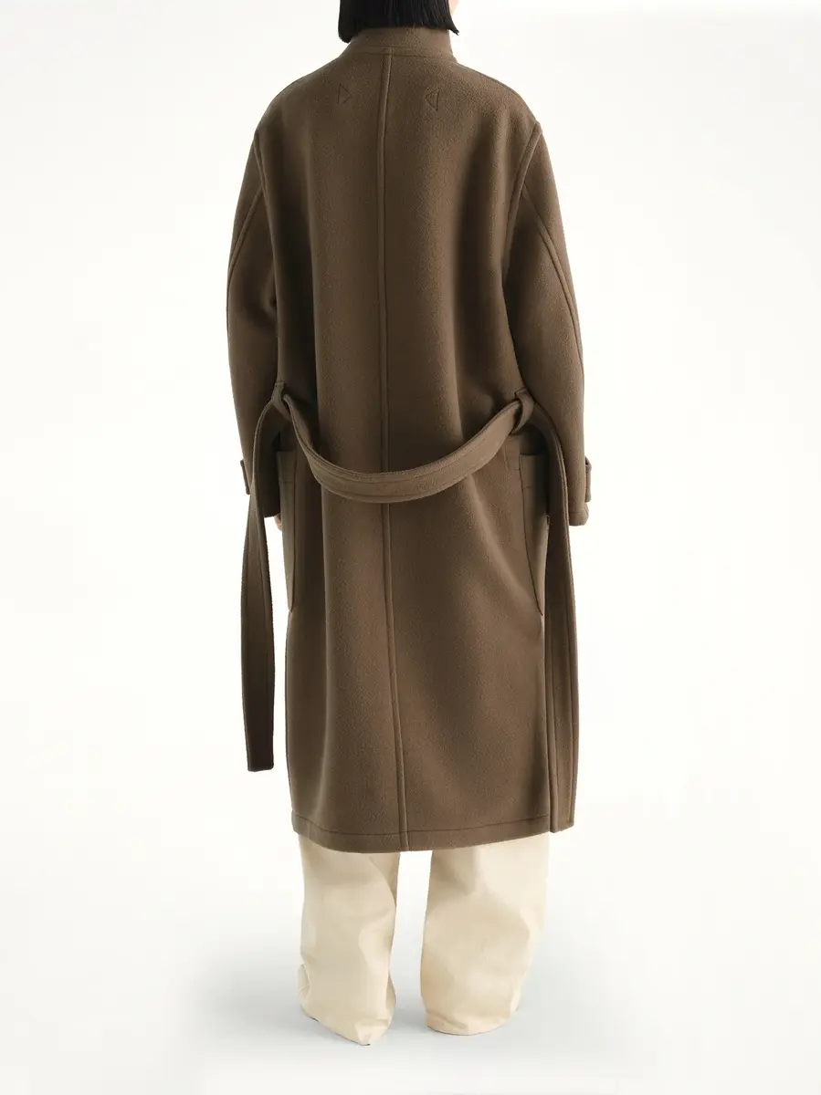 Lemaire Wrap Coat in Thyme | Thumbnail 5 Lemaire Wrap Coat in Thyme | Thumbnail 5
