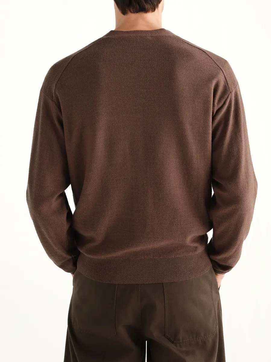 Lemaire Relaxed Twisted Cardigan in Shitake | Thumbnail 5 Lemaire Relaxed Twisted Cardigan in Shitake | Thumbnail 5