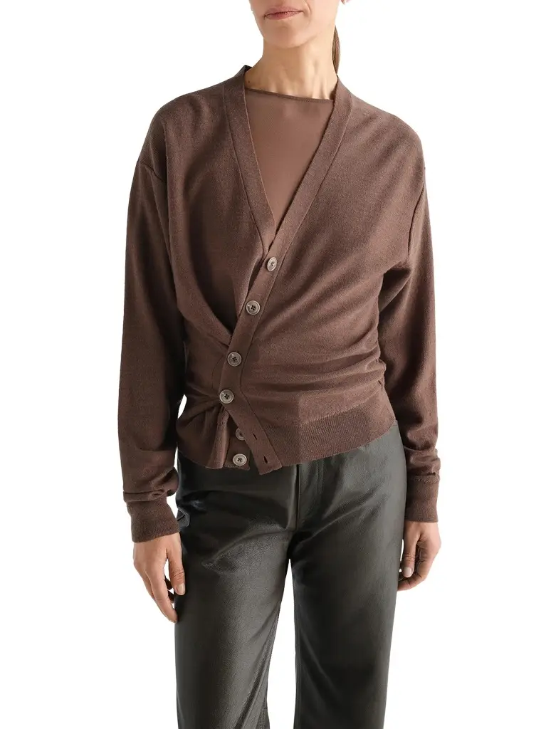 Relaxed Twisted Cardigan in Shitake Relaxed Twisted Cardigan in Shitake