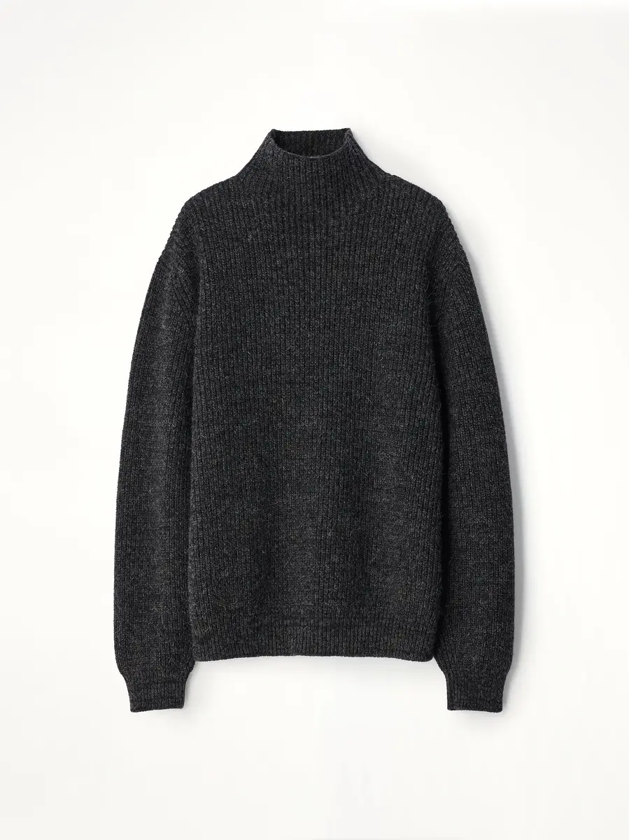 Lemaire High Neck Sweater in Black/mink Brown | Thumbnail 2 Lemaire High Neck Sweater in Black/mink Brown | Thumbnail 2