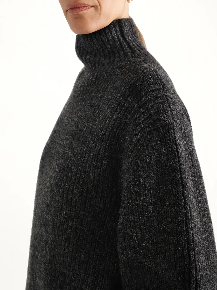 Lemaire High Neck Sweater in Black/mink Brown | Thumbnail 3 Lemaire High Neck Sweater in Black/mink Brown | Thumbnail 3