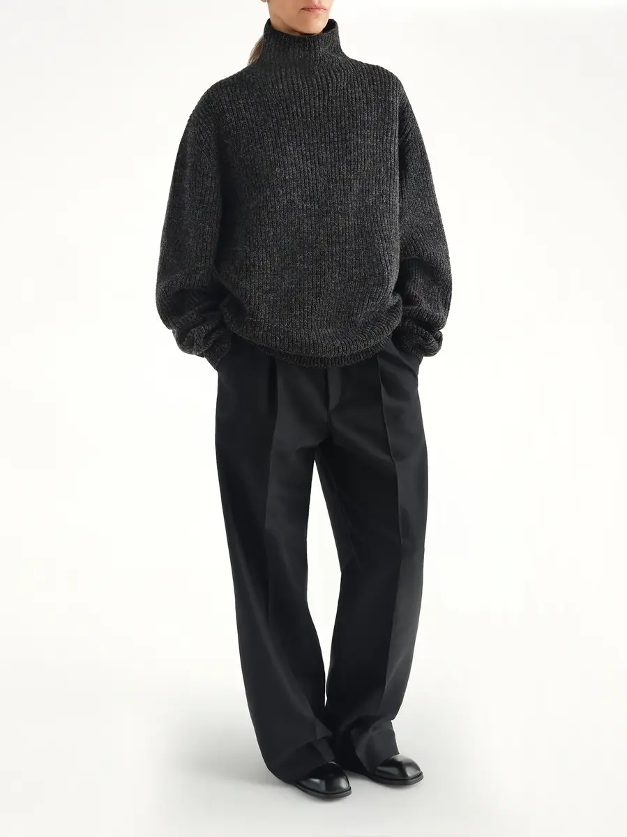 Lemaire High Neck Sweater in Black/mink Brown | Thumbnail 5 Lemaire High Neck Sweater in Black/mink Brown | Thumbnail 5