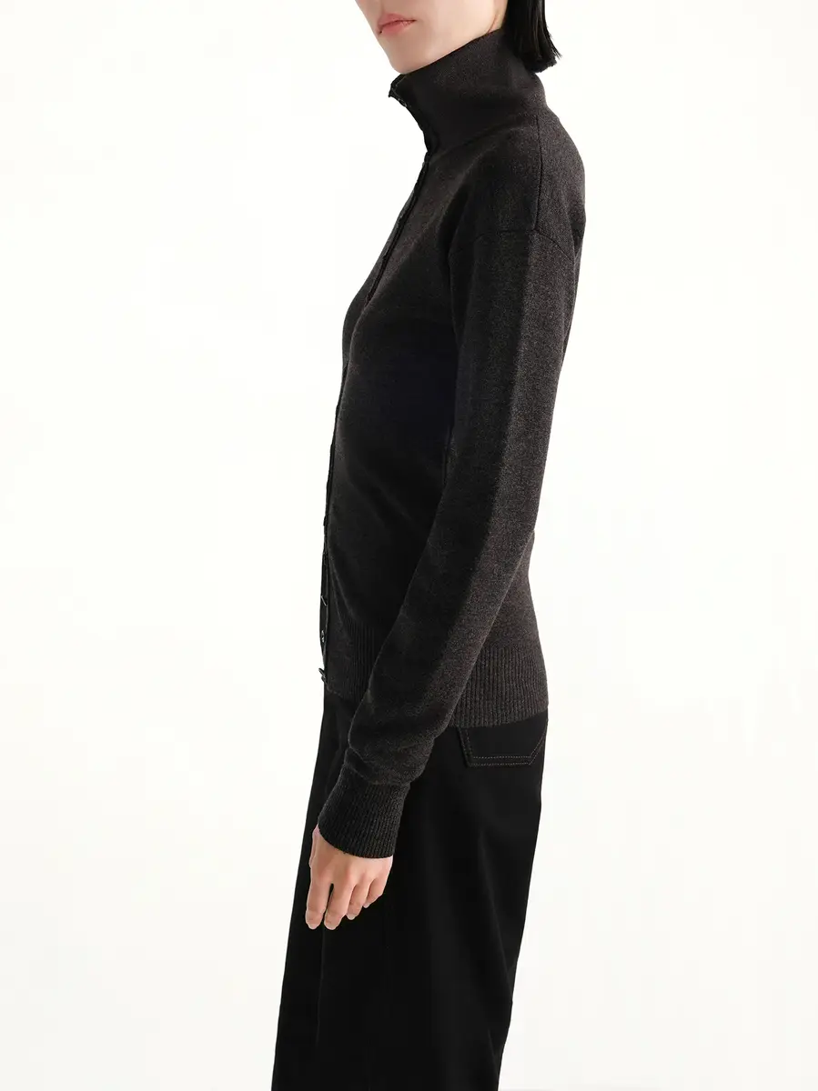 Lemaire Buttoned Top in Black Melange | Thumbnail 3 Lemaire Buttoned Top in Black Melange | Thumbnail 3