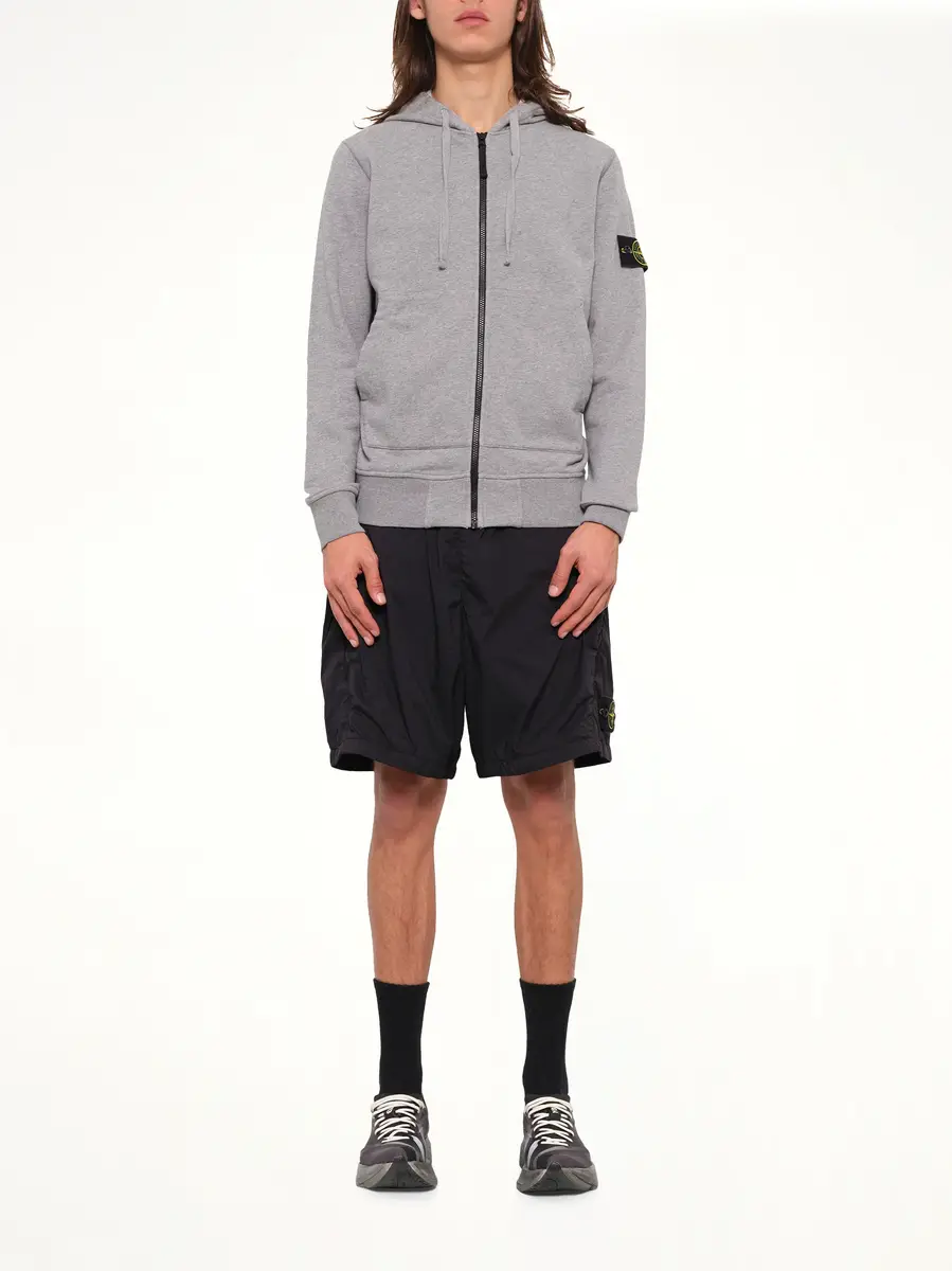 Stone Island 6100061 Organic Cotton Hoodie in Melange Grey | Thumbnail 7 Stone Island 6100061 Organic Cotton Hoodie in Melange Grey | Thumbnail 7