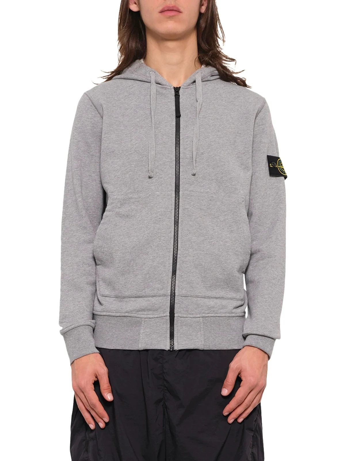 Stone Island 6100061 Organic Cotton Hoodie in Melange Grey