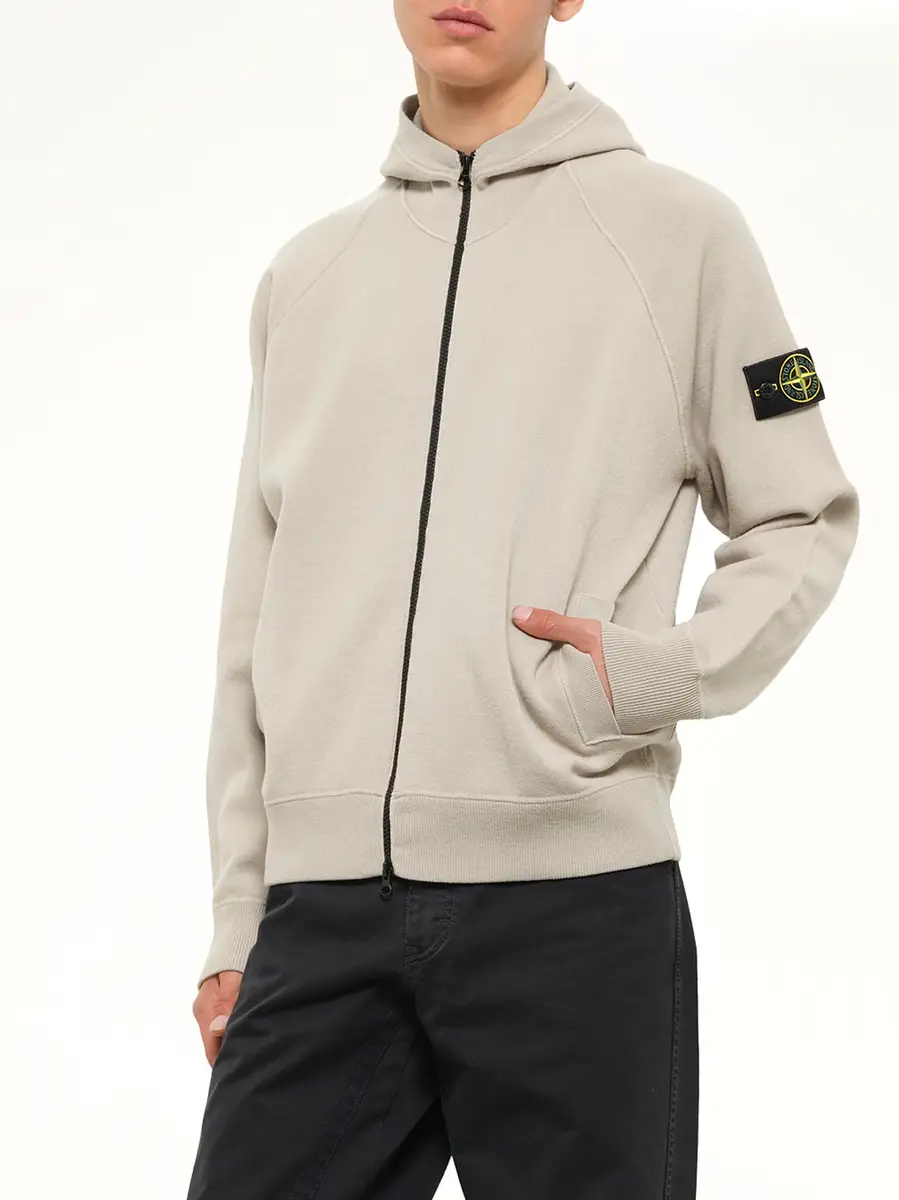 Stone Island 5100062 Wool Hoodie in Sand | Thumbnail 6 Stone Island 5100062 Wool Hoodie in Sand | Thumbnail 6