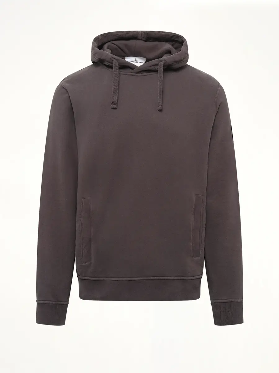 Stone Island 6100048 Brushed Cotton Hoodie in Lead Grey | Thumbnail 2 Stone Island 6100048 Brushed Cotton Hoodie in Lead Grey | Thumbnail 2