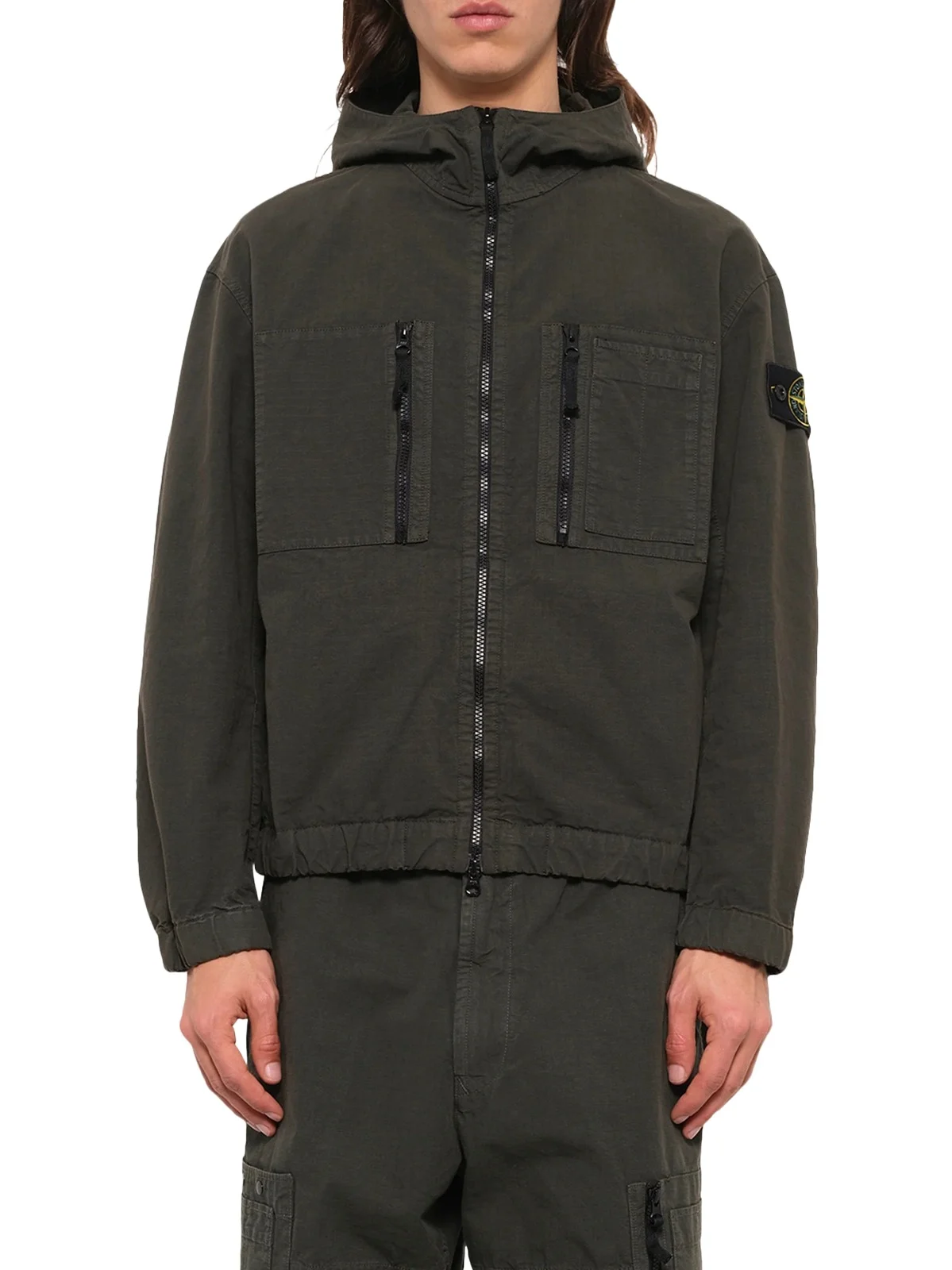 Stone Island 1200011 Cotton Ripstop Jacket in Coal Grey