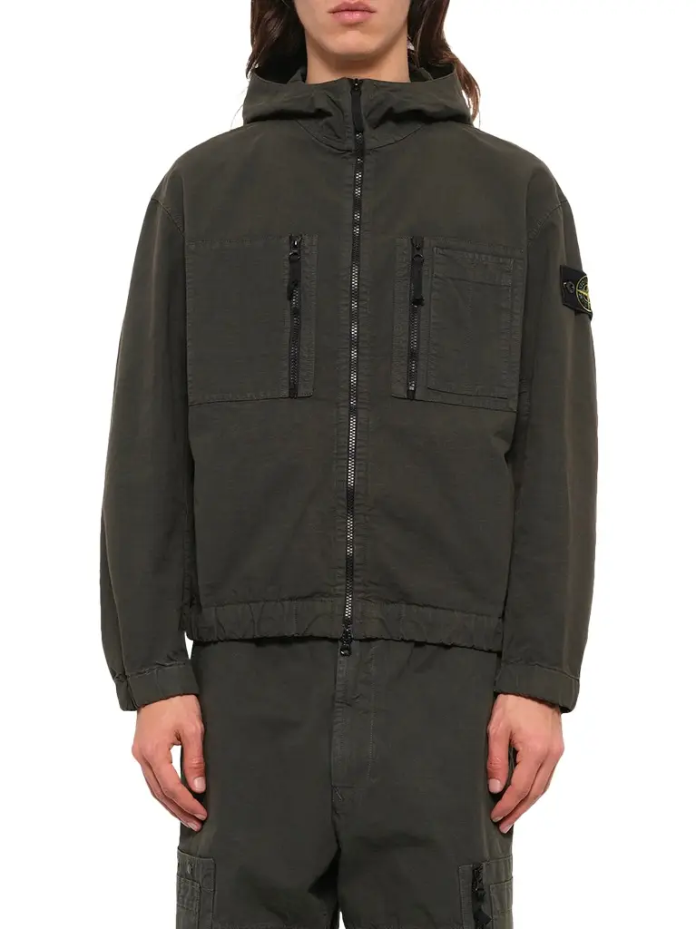 Stone Island 1200011 Cotton Ripstop Jacket in Coal Grey