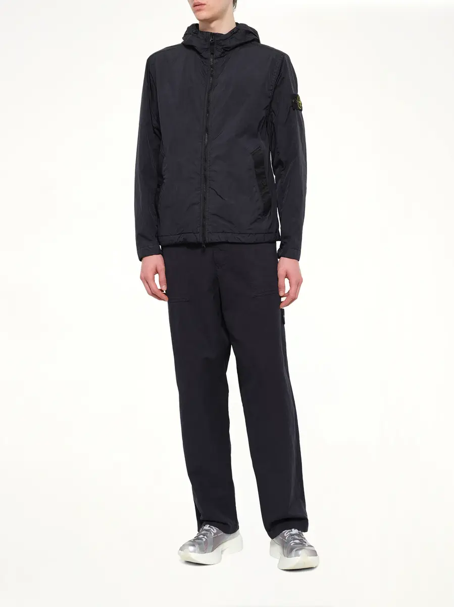 Stone Island 4100001 Crinkle Reps Hooded Jacket in Navy Blue | Thumbnail 4 Stone Island 4100001 Crinkle Reps Hooded Jacket in Navy Blue | Thumbnail 4