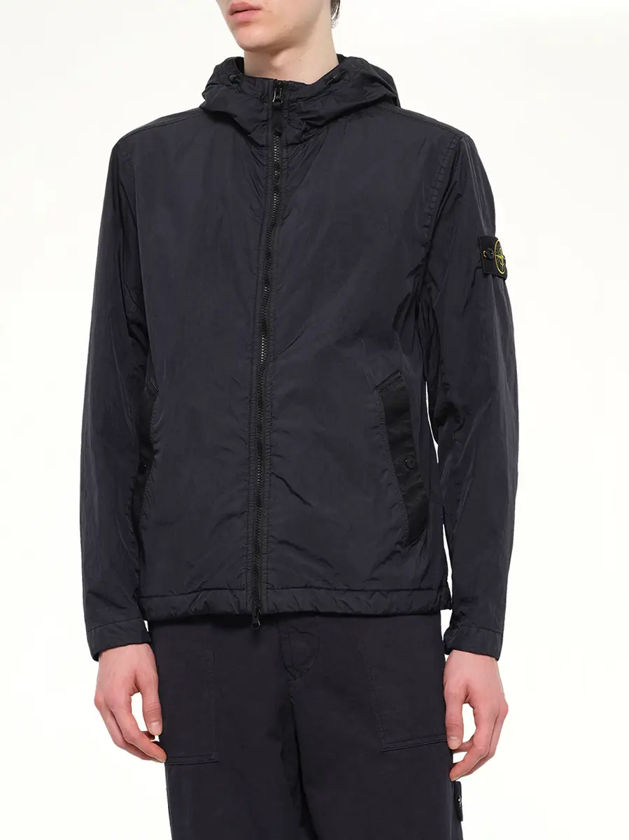 Stone Island 4100001 Crinkle Reps Hooded Jacket in Navy Blue | Thumbnail 6 Stone Island 4100001 Crinkle Reps Hooded Jacket in Navy Blue | Thumbnail 6