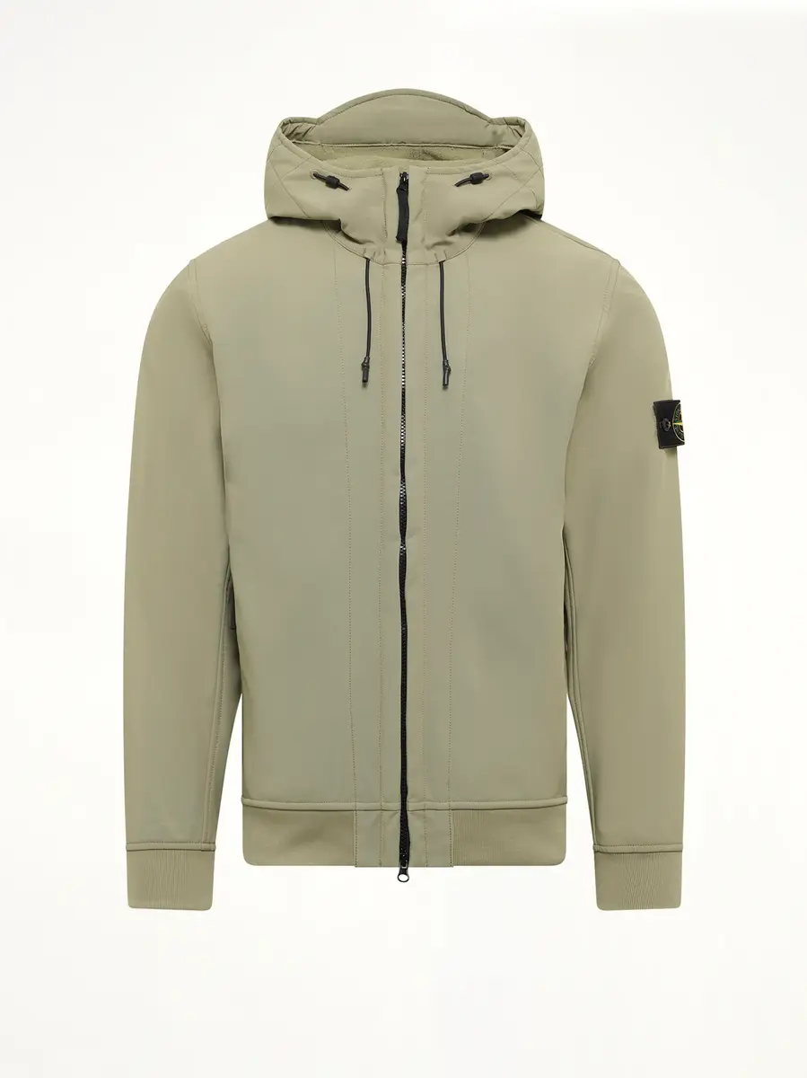 Stone Island Q100004 Soft Shell Hooded Jacket in Laurel Green | Thumbnail 2