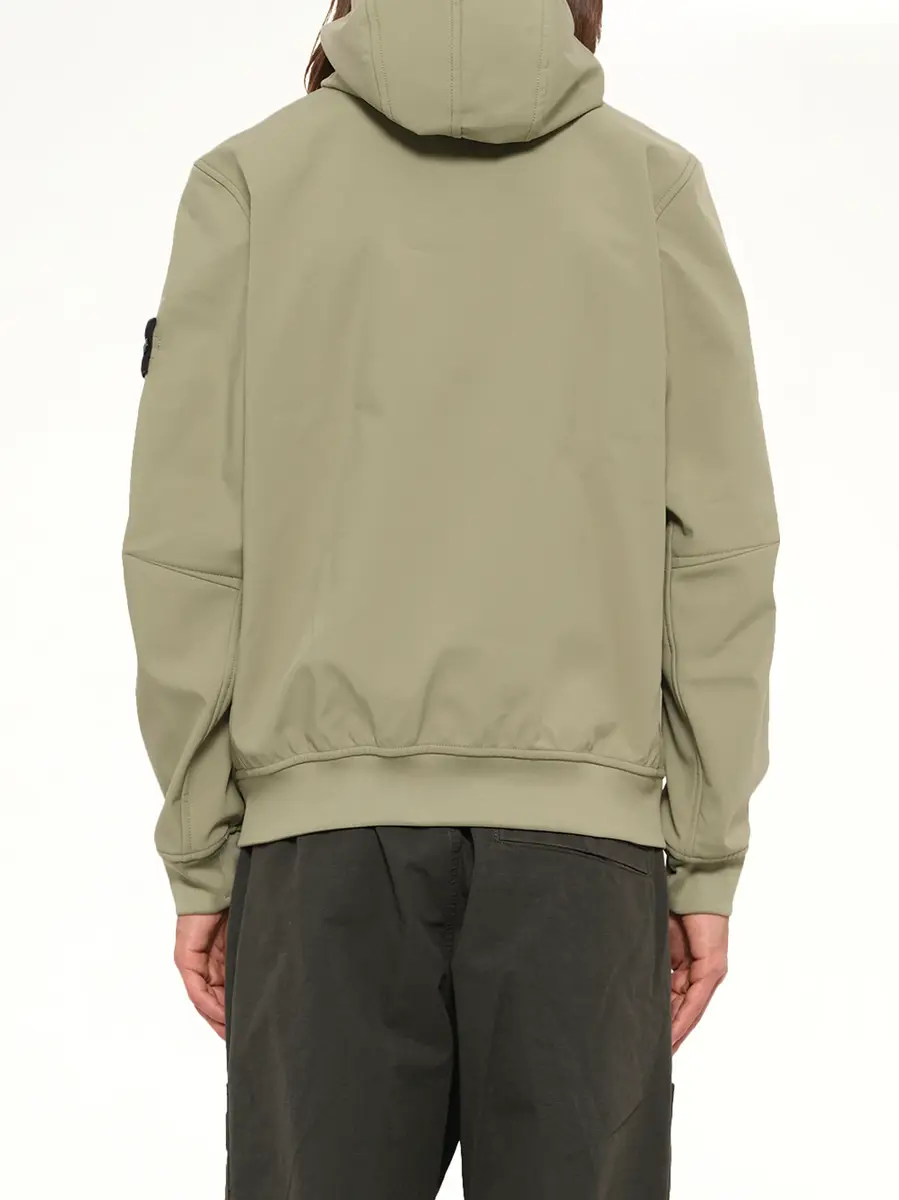 Stone Island Q100004 Soft Shell Hooded Jacket in Laurel Green | Thumbnail 5