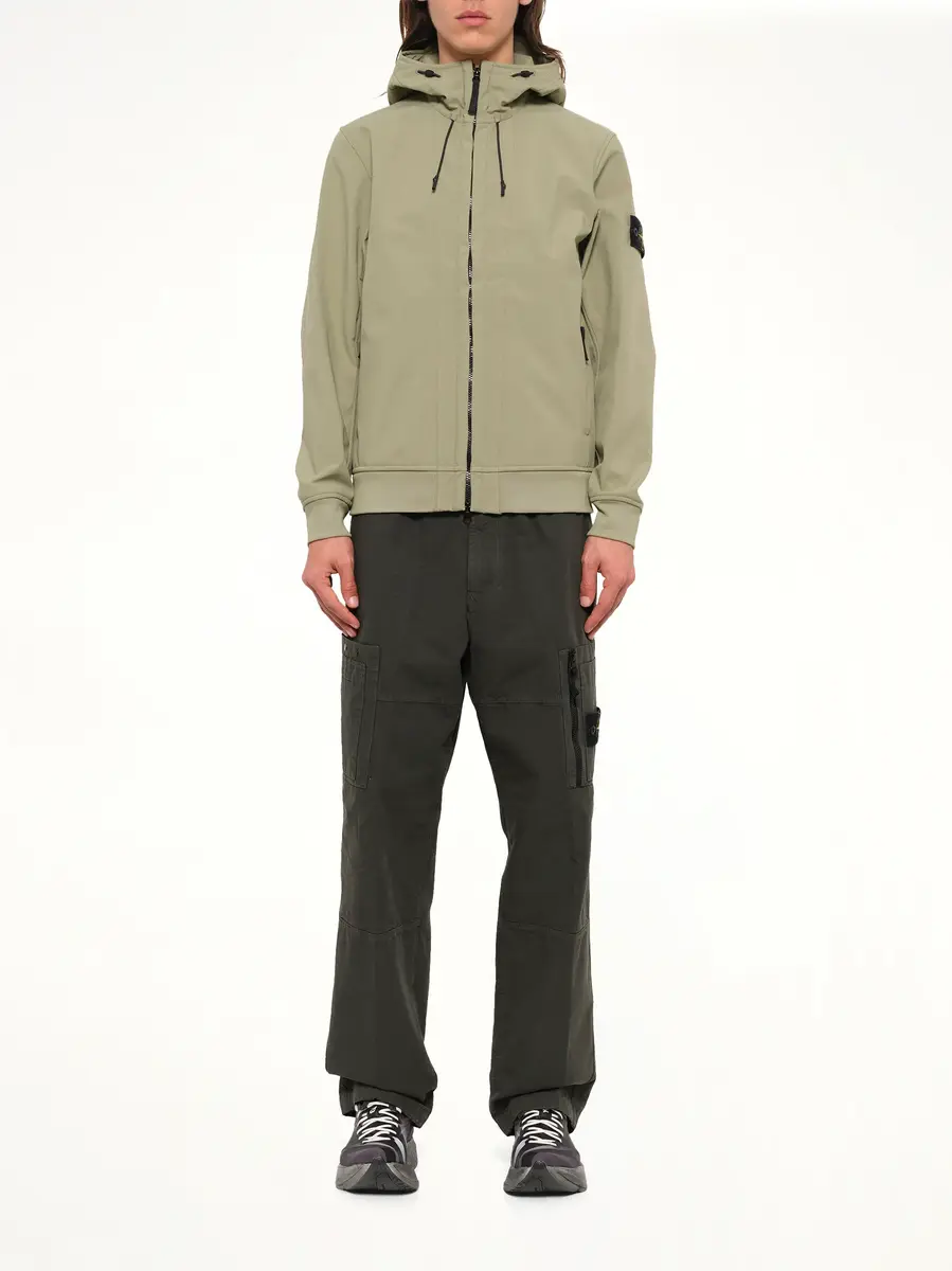 Stone Island Q100004 Soft Shell Hooded Jacket in Laurel Green | Thumbnail 7